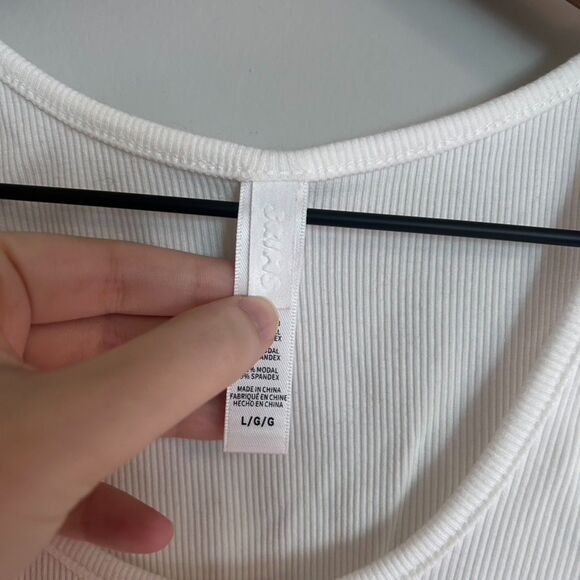 Skims White Cropped Ribbed Tank - Picture 3 of 8